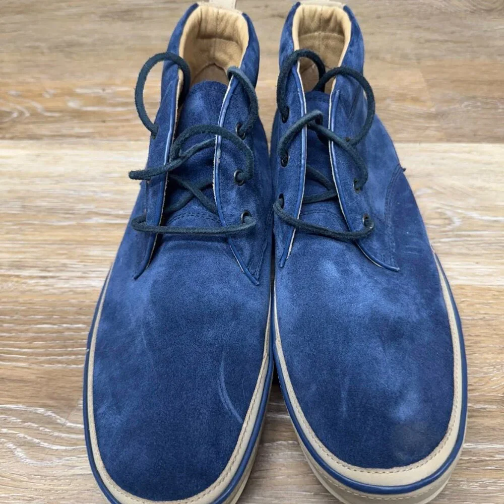 John Varvatos Redding Blue Suede Chukka Boots Men's Size 9.5